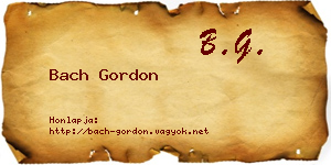 Bach Gordon névjegykártya